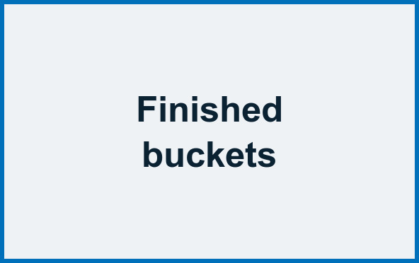 Finished buckets